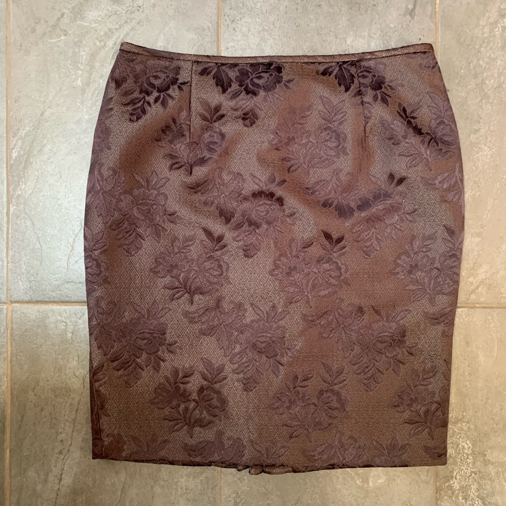 Elegant Floral Brown/purple Skirt
